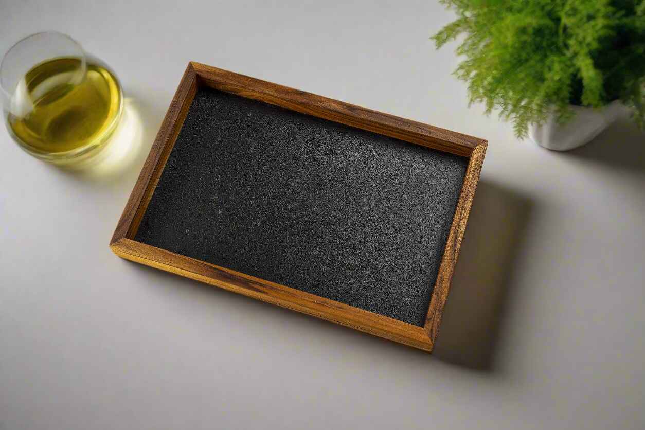Premium Teak & Leather Tray (Medium) - NixWoods