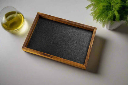 Premium Teak & Leather Tray (Medium) - NixWoods