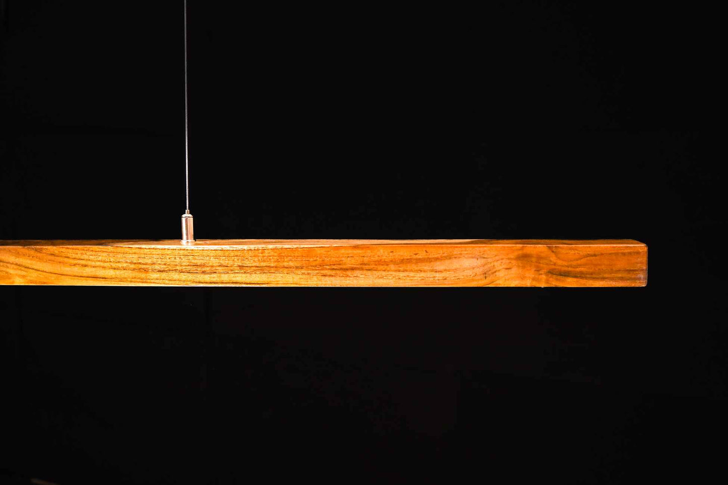 Teak Wood Pendant Light – Rectangle Handcrafted Minimalist LED Ceiling Light for Dining & Kitchen - NixWoods