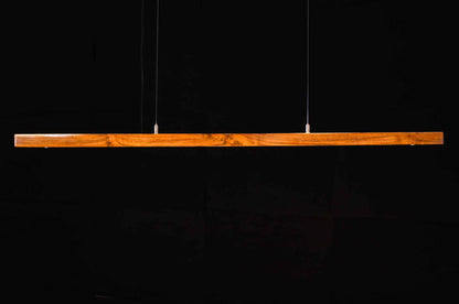 Teak Wood Pendant Light – Rectangle Handcrafted Minimalist LED Ceiling Light for Dining & Kitchen - NixWoods