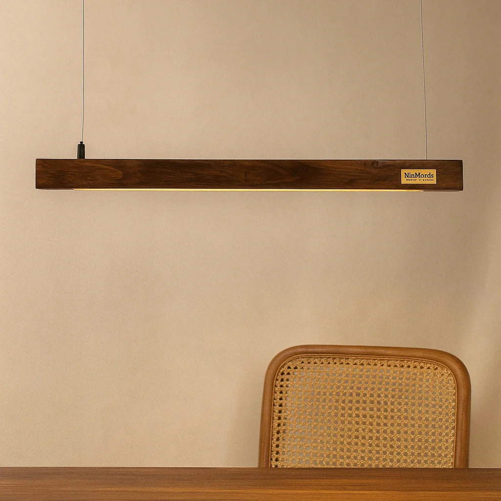 30 Inch Rosewood Hanging Light – Hollow Wooden Pendant for Modern Homes & Offices - NixWoods