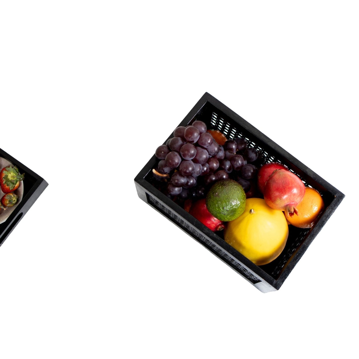 Black Rattan & Teak Storage Basket – Stylish & Multi-Purpose - NixWoods