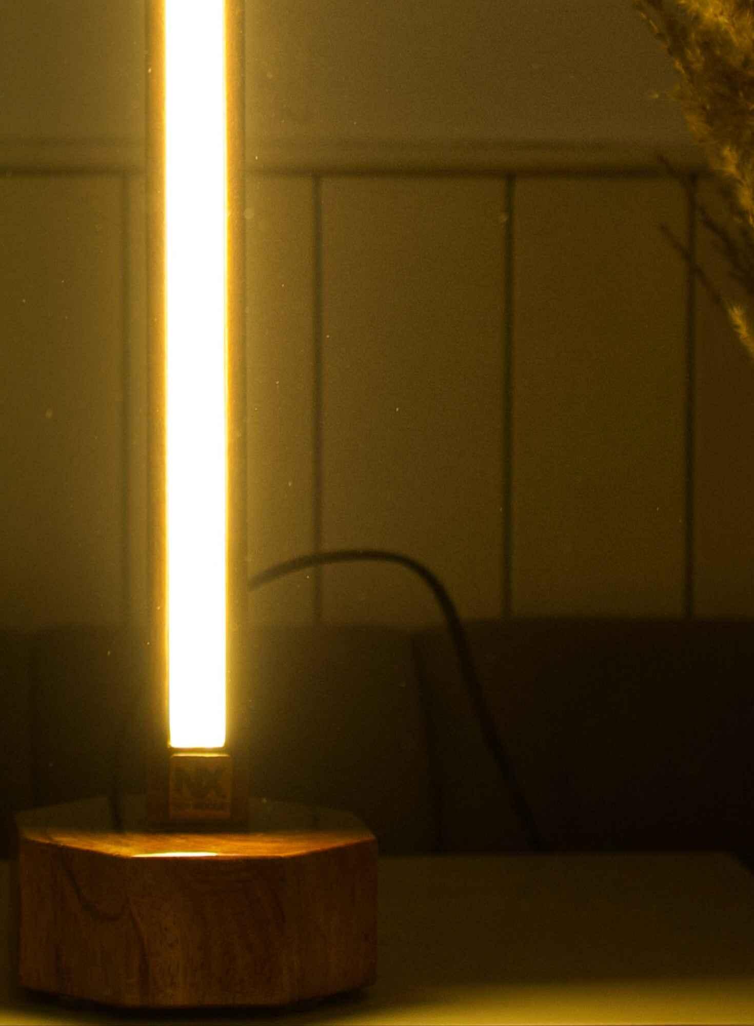 Compact Wooden Floor Lamp – Subtle Charm with Small Rod Design - NixWoods