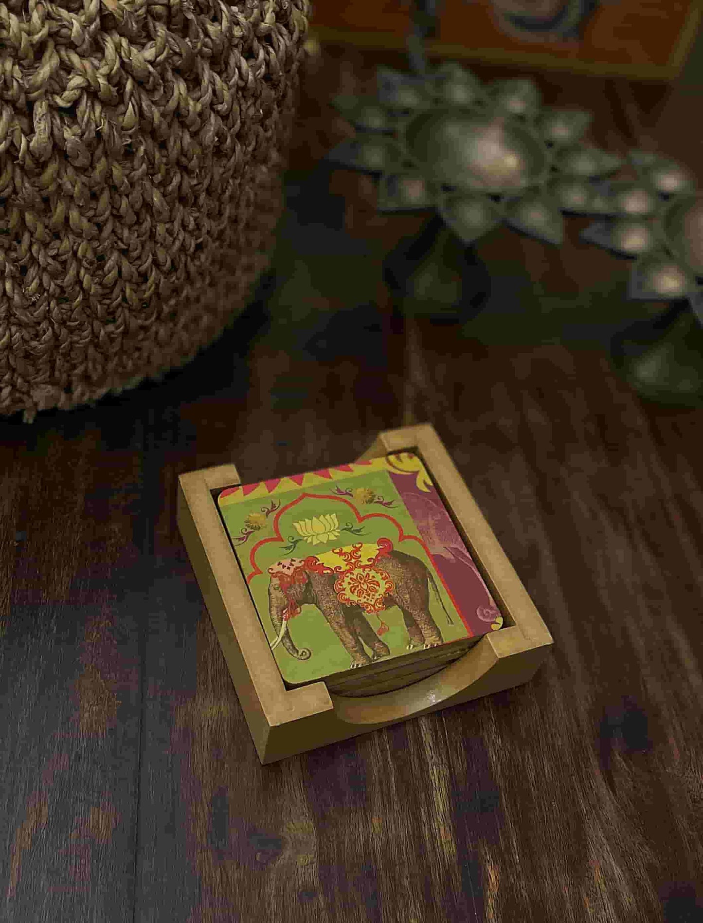 Handcrafted Elephant Coasters – Elegant Decorative Set for Any Table