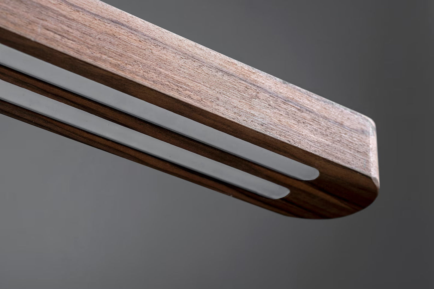 Double LED Curved | Teak Wood Pendant Light - NixWoods