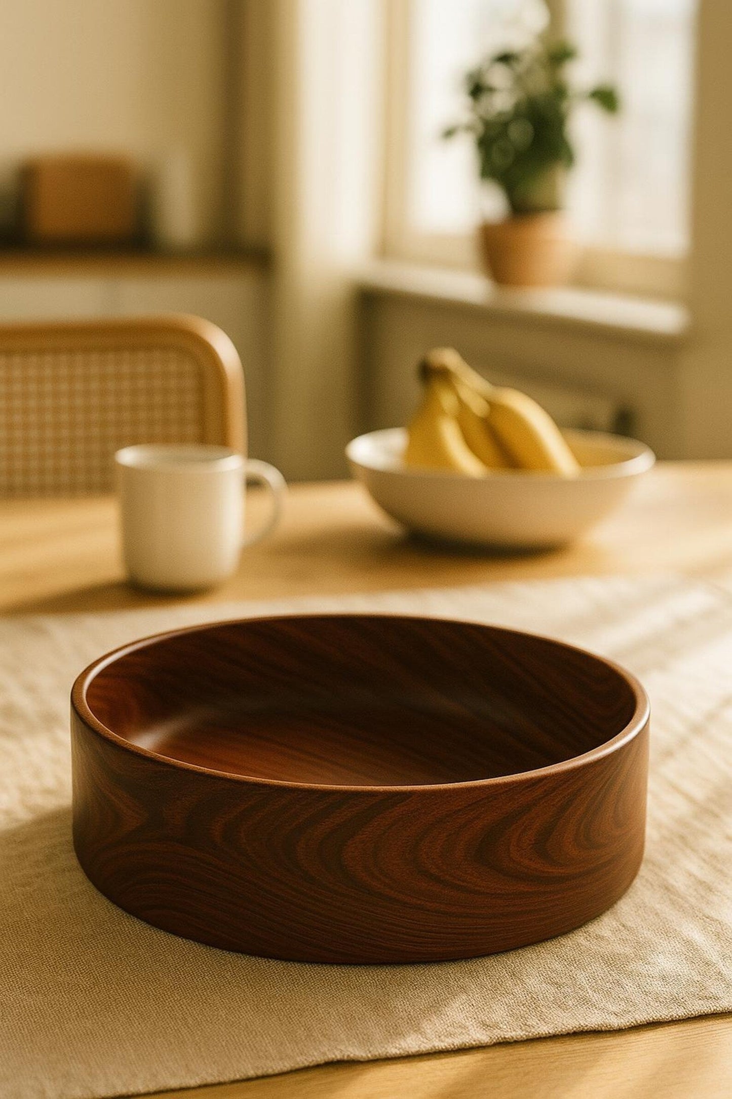 Rosewood Bowl – Decorative Wooden Centerpiece for Table or Entryway - NixWoods