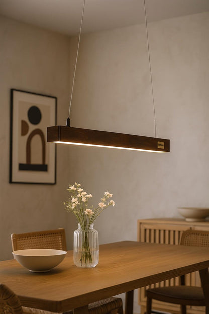 Rosewood Pendant Light – 30" Scandinavian Linear Design - NixWoods