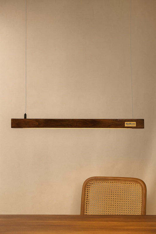 Rosewood Pendant Light – 30" Scandinavian Linear Design - NixWoods