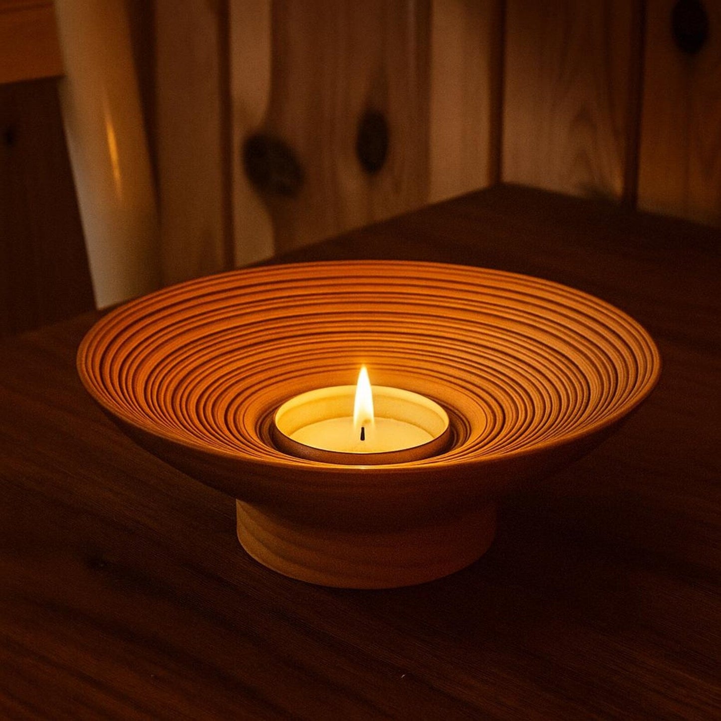 Rosewood Candle Holder – Sculpted Bowl Set of 3 for Ambient Lighting - NixWoods