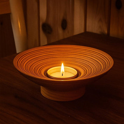 Rosewood Candle Holder – Sculpted Bowl Set of 3 for Ambient Lighting - NixWoods