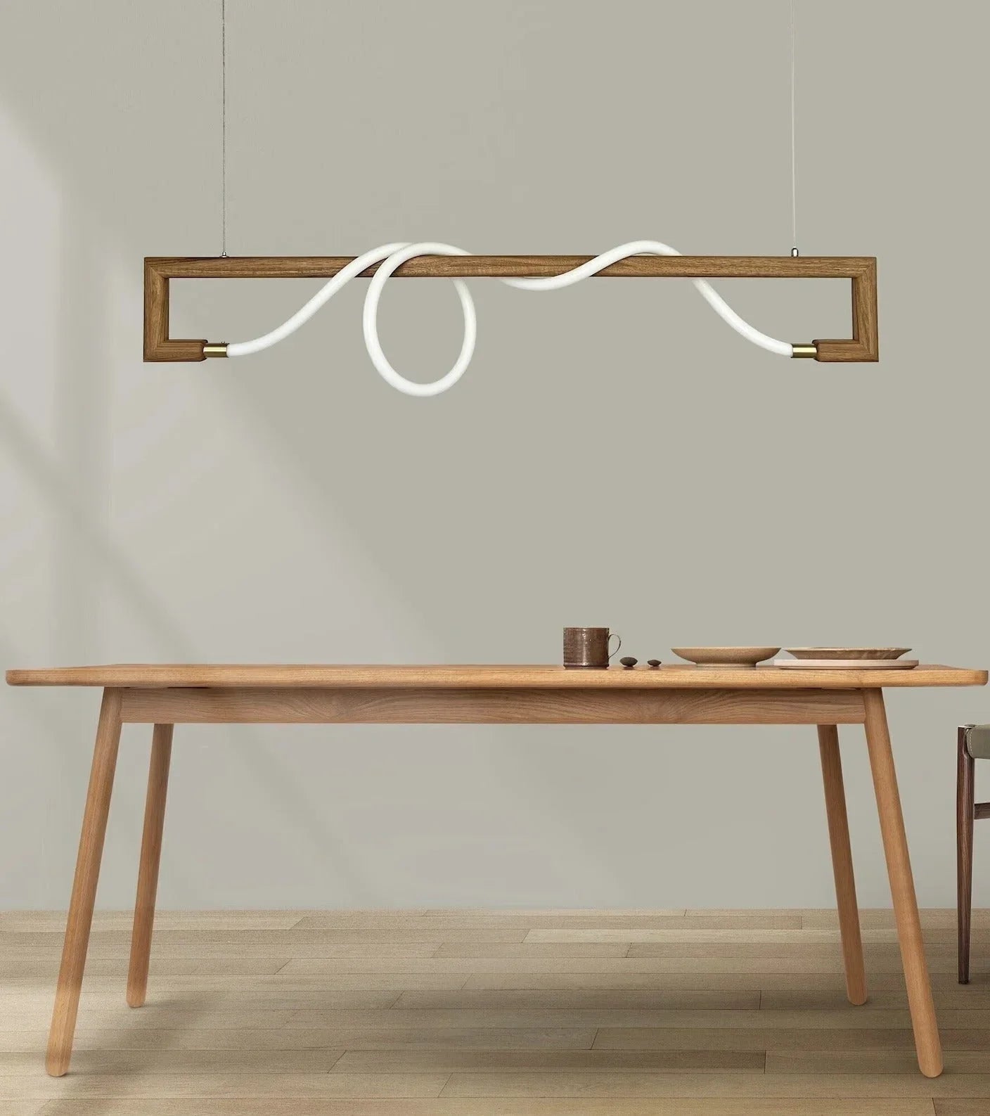 Luxury Rosewood LED Pendant Light – 360° Glow Hanging Lamp for Modern & Cozy Interiors - NixWoods