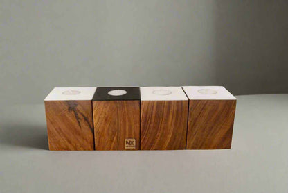 Modern Rosewood Tea Light Candle Holders - Set of 4 - NixWoods