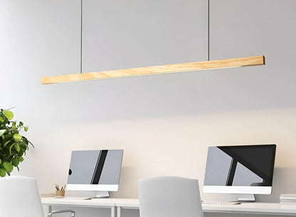 Pine Wood Pendant Light – Square Linear Hanging Light for Modern Homes & Offices - NixWoods