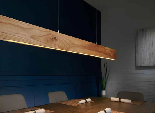 Pine Wood Pendant Light – Minimal Rectangular Ceiling Light for Home, Office & Cafés - NixWoods