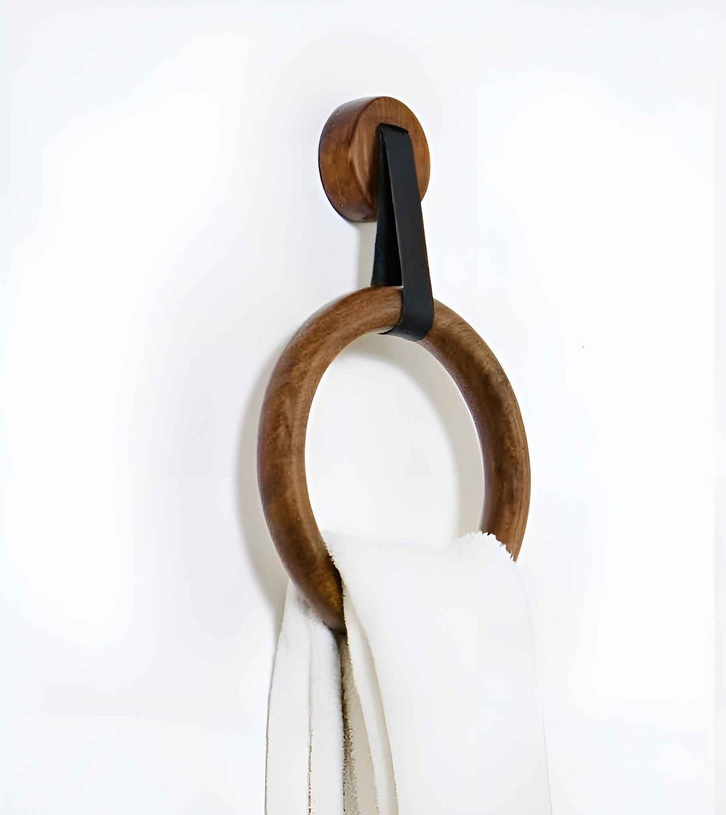 Rosewood Round Towel Hanger – Handcrafted Wooden Ring for Bathroom & Vanity - NixWoods