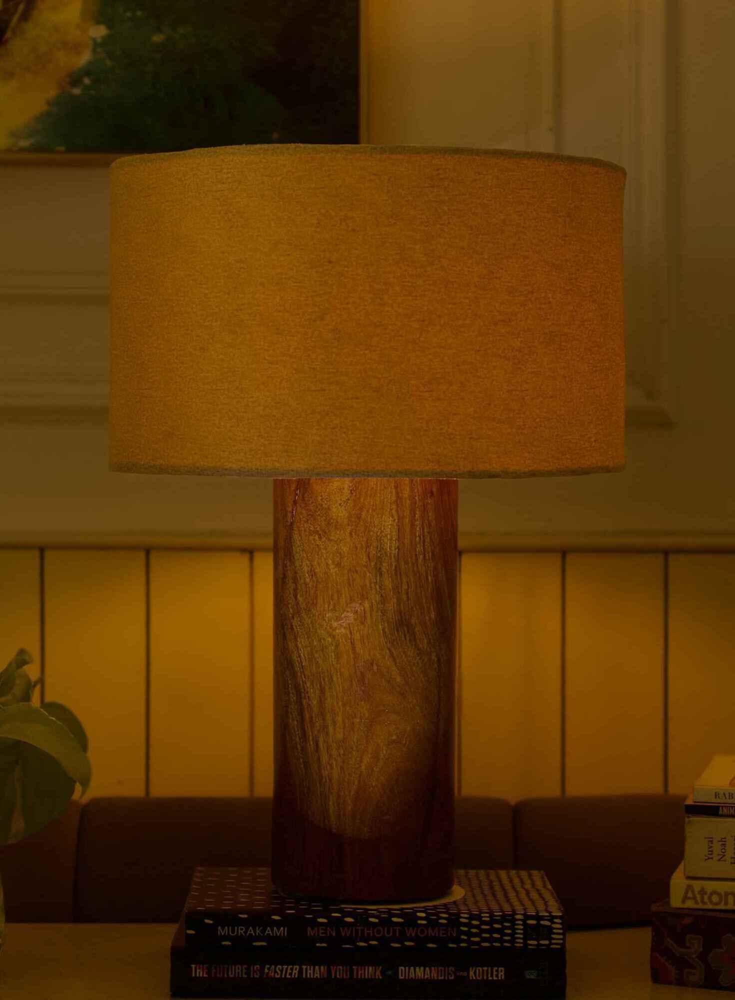 Rosewood Tall Table Lamp – White Shade - NixWoods