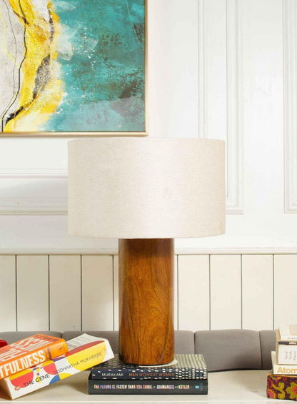 Rosewood Tall Table Lamp – White Shade - NixWoods