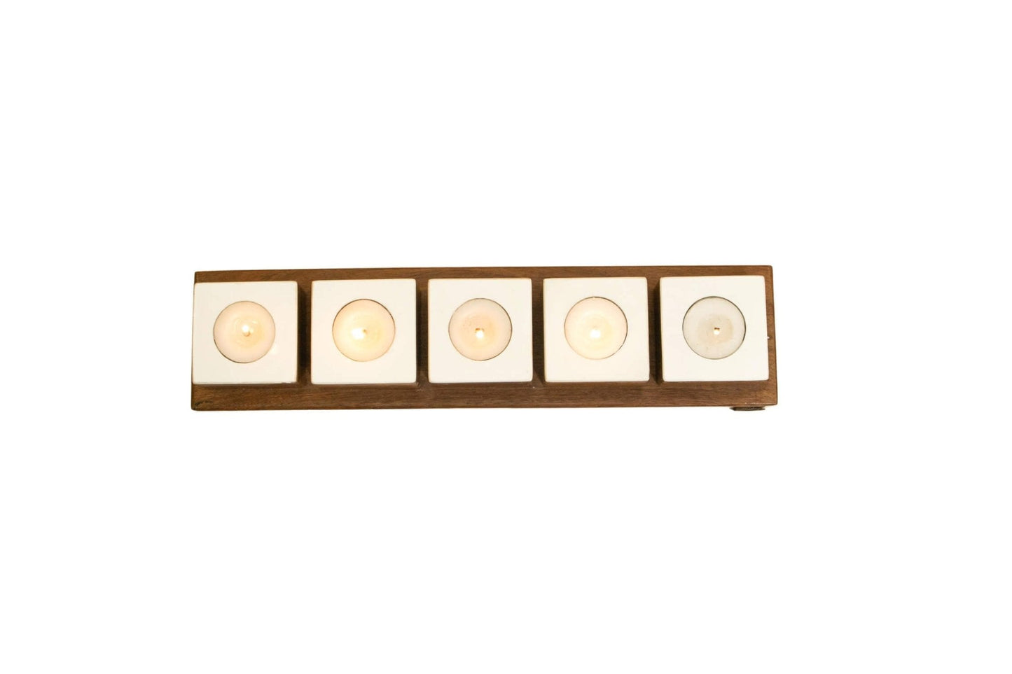 Rosewood Tea Light Holders | Minimalist Candlelight Decor | Set of 5 - NixWoods