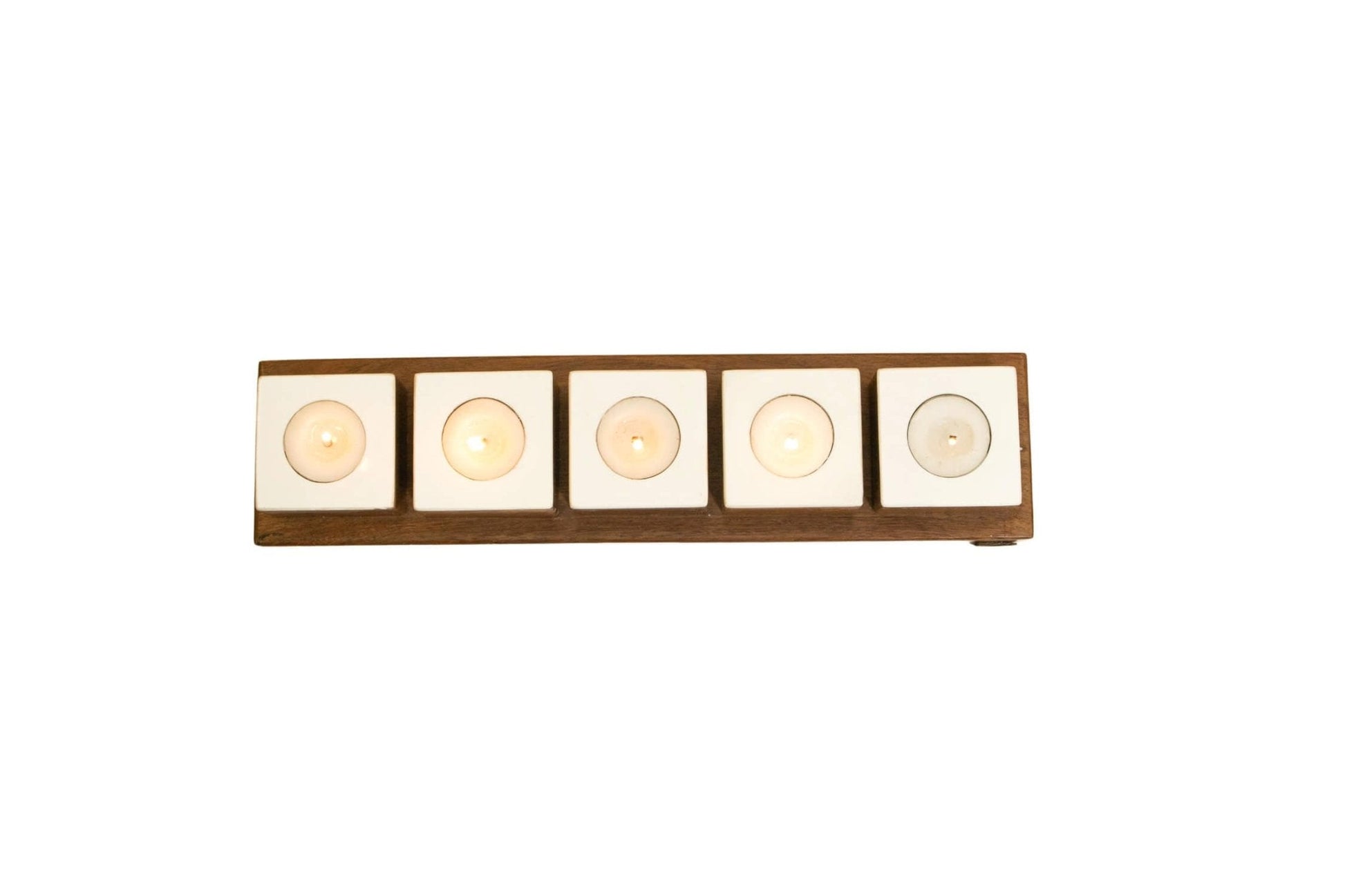 Rosewood Tea Light Holders | Minimalist Candlelight Decor | Set of 5 - NixWoods