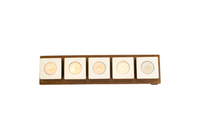 Rosewood Tea Light Holders | Minimalist Candlelight Decor | Set of 5 - NixWoods