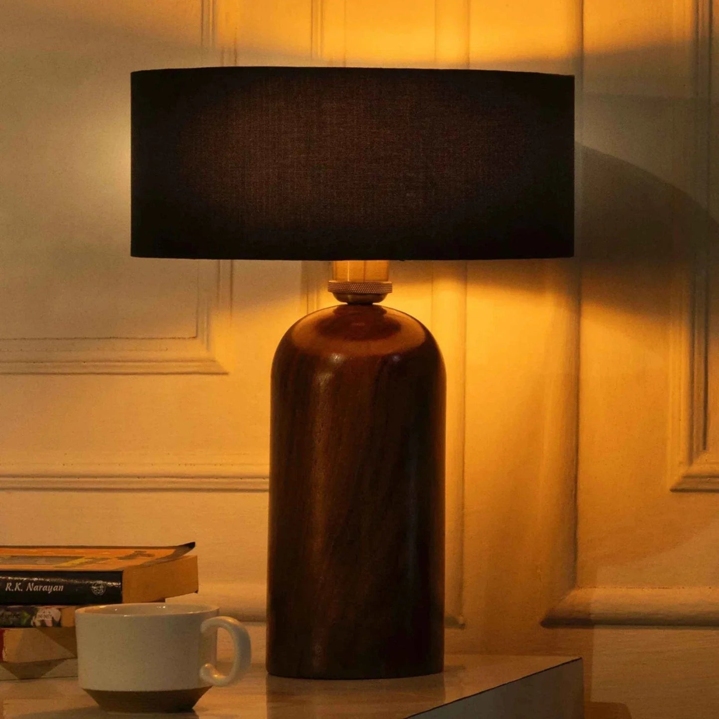 Sacred Glow Wooden Table Lamp – Elegant Ambient Lighting for Serene & Mindful Spaces - NixWoods