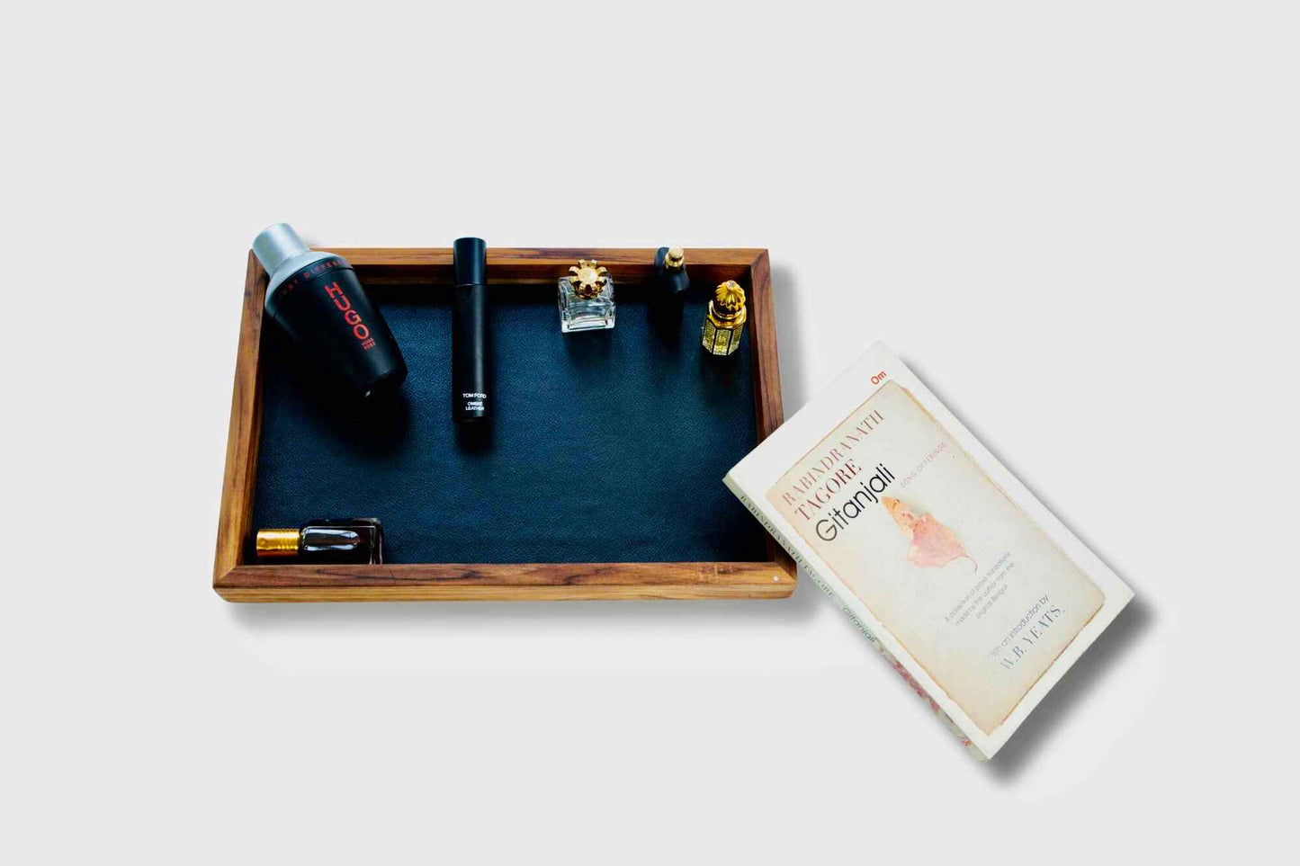 Set of 3 Natural Rattan & Teak Trays – Handwoven Serving Trays for Kitchen & Decor - NixWoods