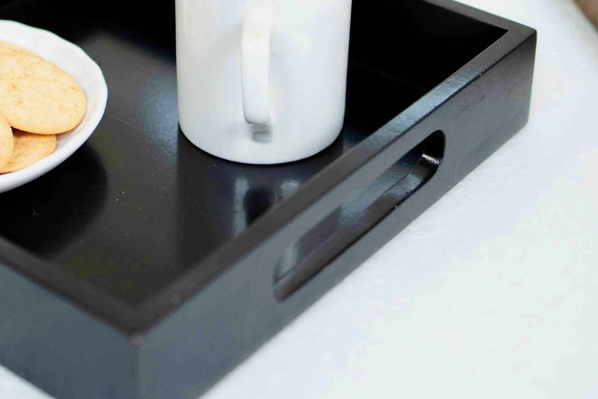 Sleek Black MDF Tray – Minimalist Serving & Organizing Tray for Home & Office - NixWoods