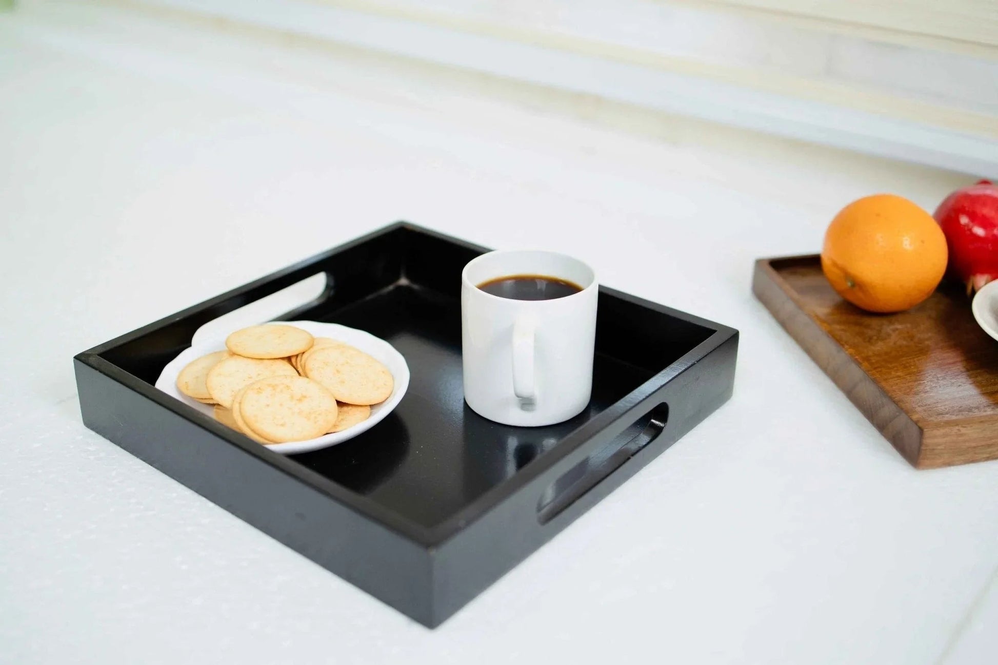 Sleek Black MDF Tray – Minimalist Serving & Organizing Tray for Home & Office - NixWoods