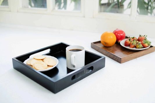 Sleek Black MDF Tray – Minimalist Serving & Organizing Tray for Home & Office - NixWoods