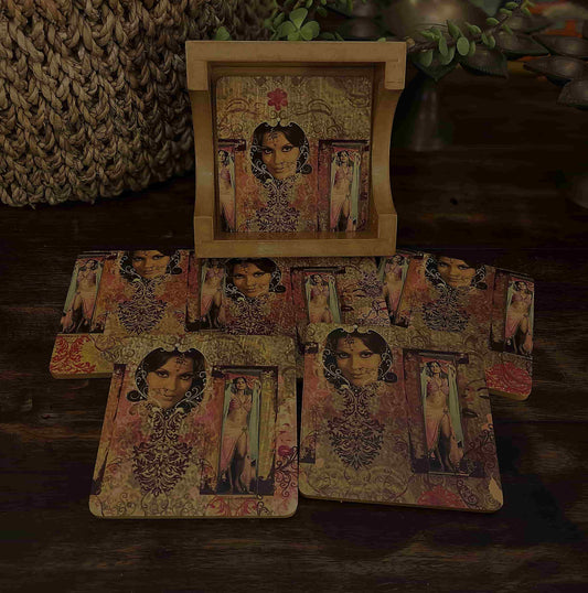 Zeenat Heritage Coasters – Timeless Art-Inspired Drinkware Set