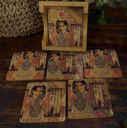 Zeenat Heritage Coasters – Timeless Art-Inspired Drinkware Set